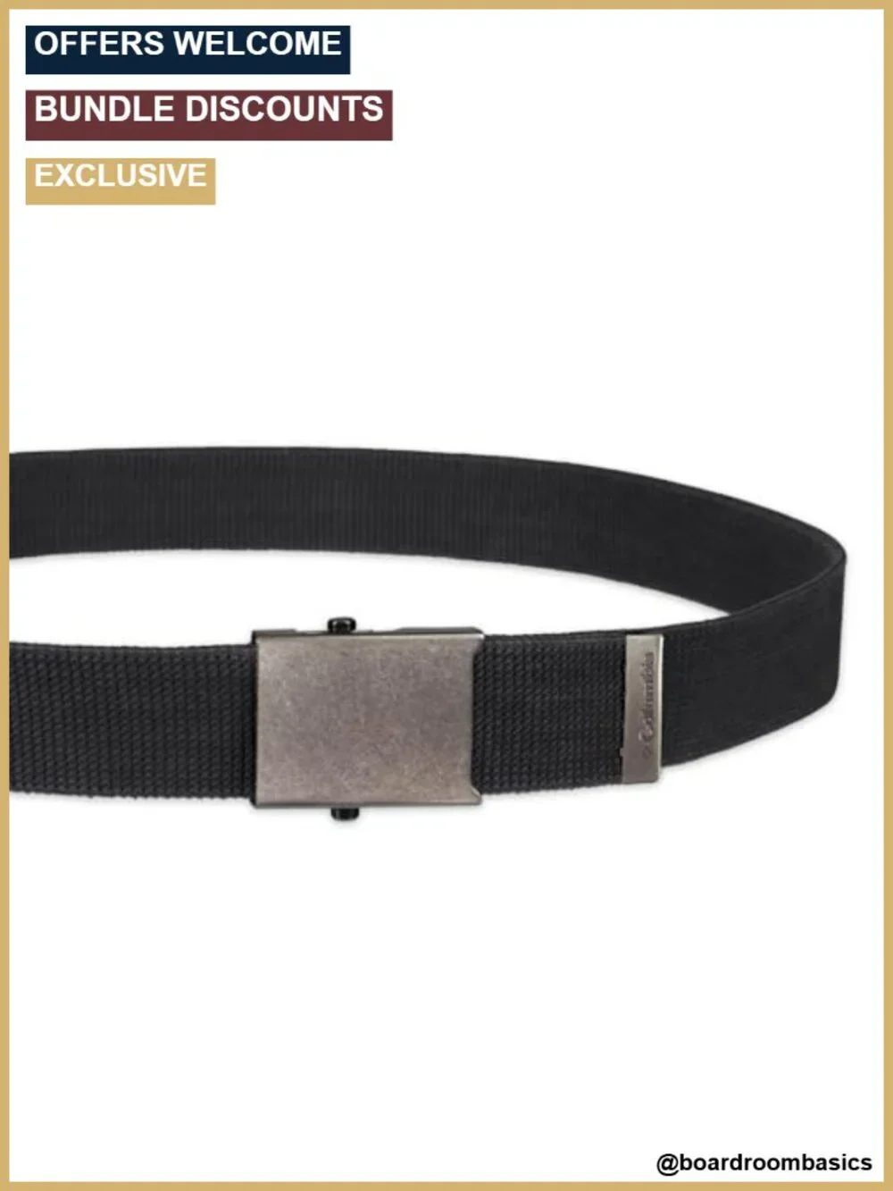 Military Plaque Buckle Fabric Belt - One Size 42